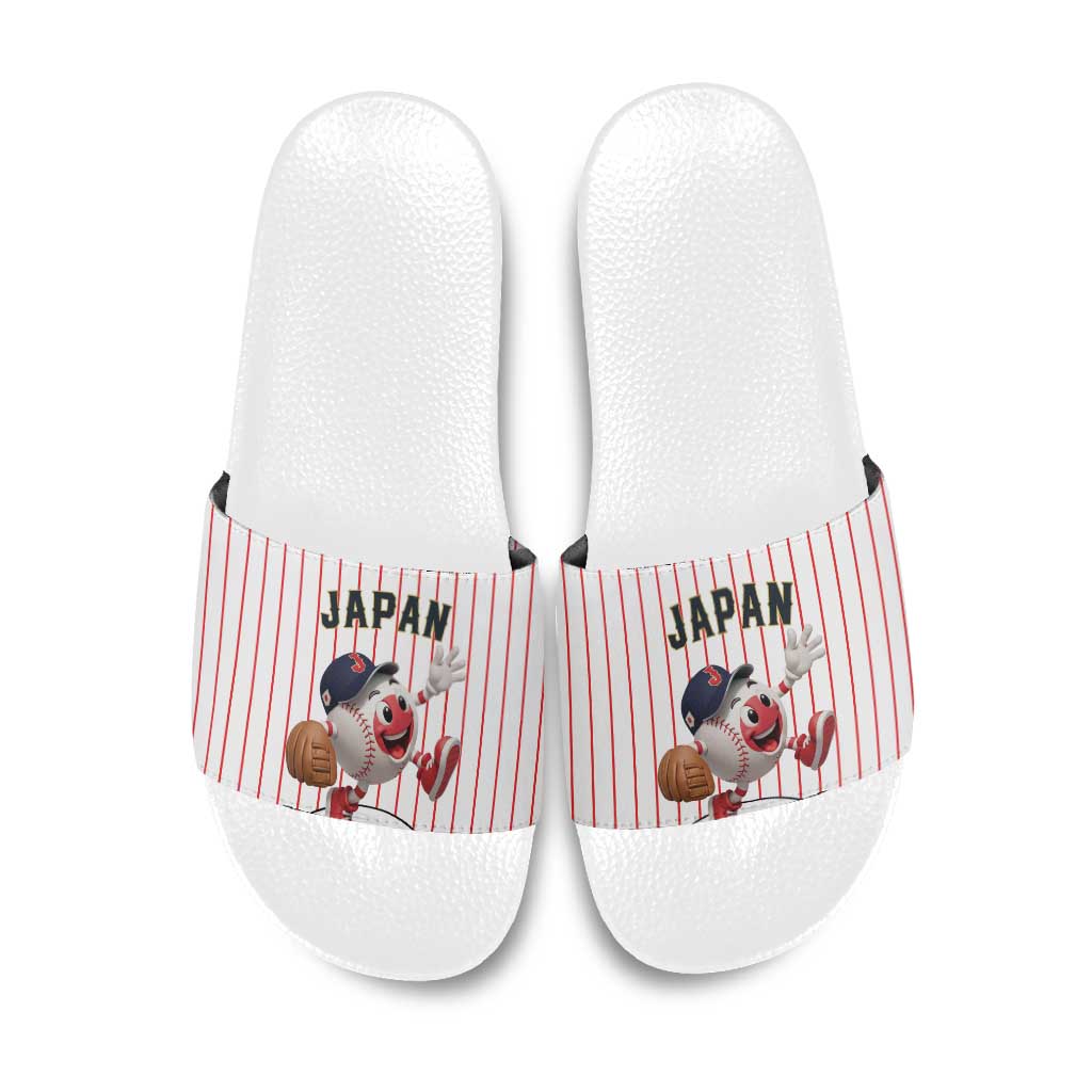 Japan Baseball Slide Sandals Japanese Flag Mascot Design