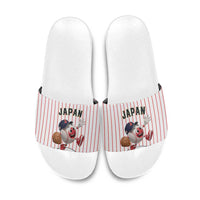 Japan Baseball Slide Sandals Japanese Flag Mascot Design