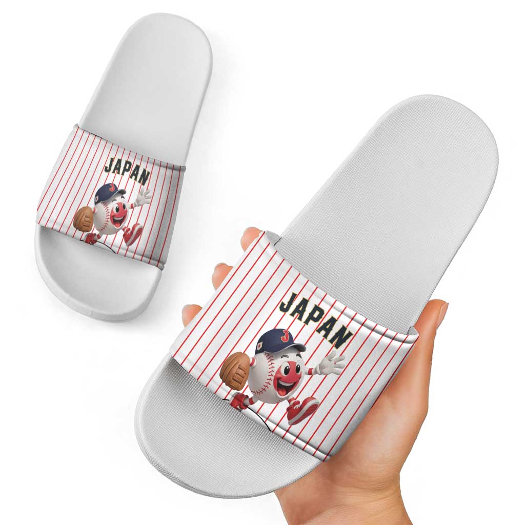 Japan Baseball Slide Sandals Japanese Flag Mascot Design