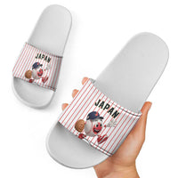 Japan Baseball Slide Sandals Japanese Flag Mascot Design