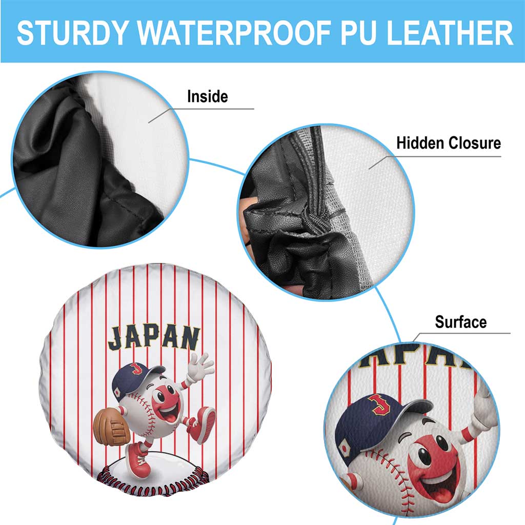 Japan Baseball Spare Tire Cover Japanese Flag Mascot Design