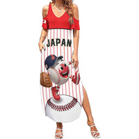 Japan Baseball Custom Summer Maxi Dress Japanese Flag Mascot Design