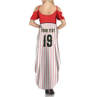 Japan Baseball Custom Summer Maxi Dress Japanese Flag Mascot Design