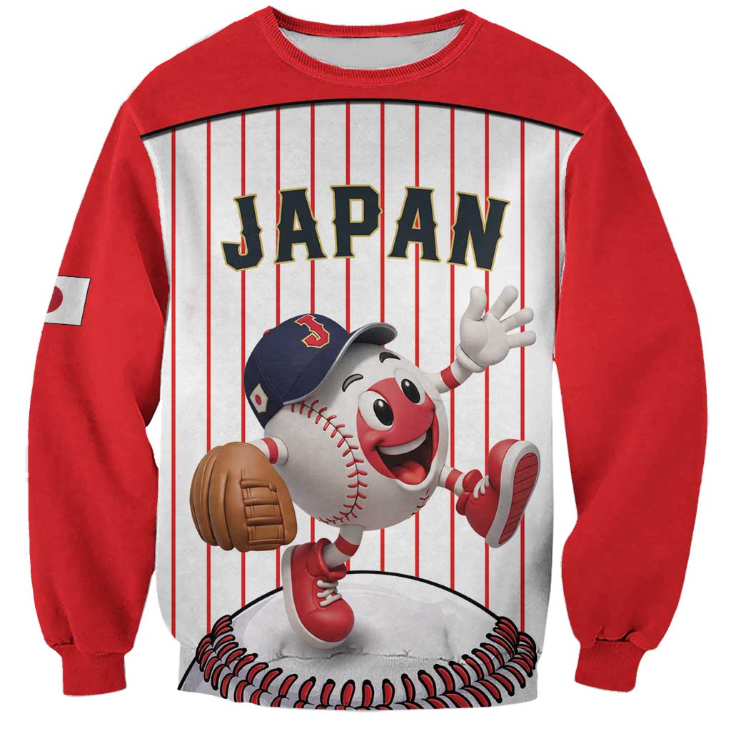 Japan Baseball Custom Sweatshirt Japanese Flag Mascot Design