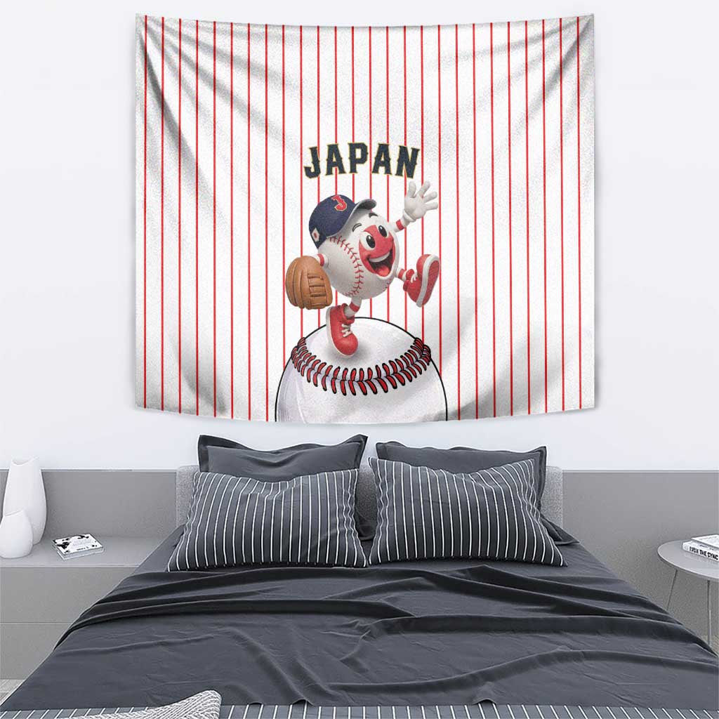 Japan Baseball Tapestry Japanese Flag Mascot Design