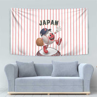 Japan Baseball Tapestry Japanese Flag Mascot Design