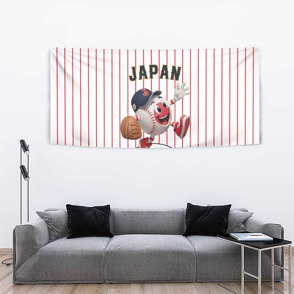 Japan Baseball Tapestry Japanese Flag Mascot Design