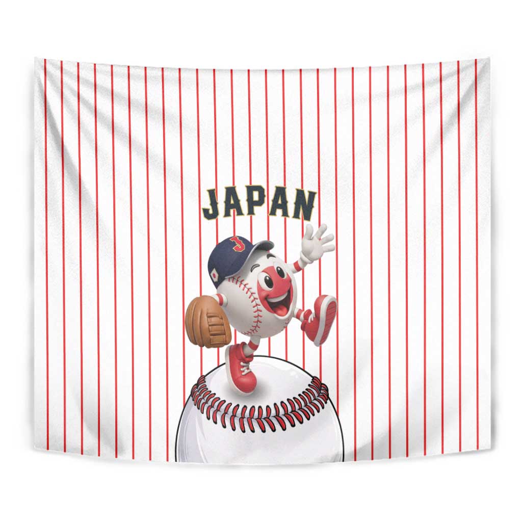 Japan Baseball Tapestry Japanese Flag Mascot Design