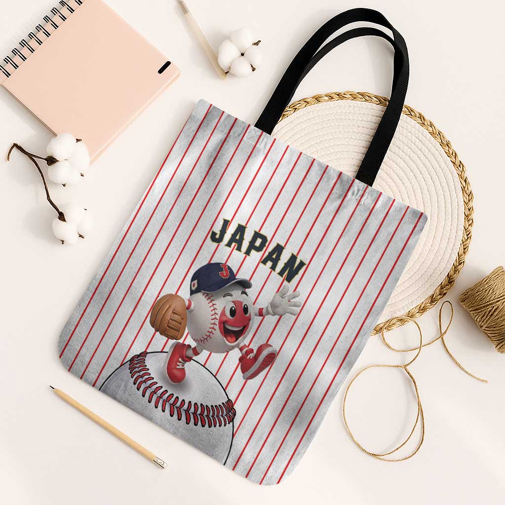 Japan Baseball Tote Bag Japanese Flag Mascot Design