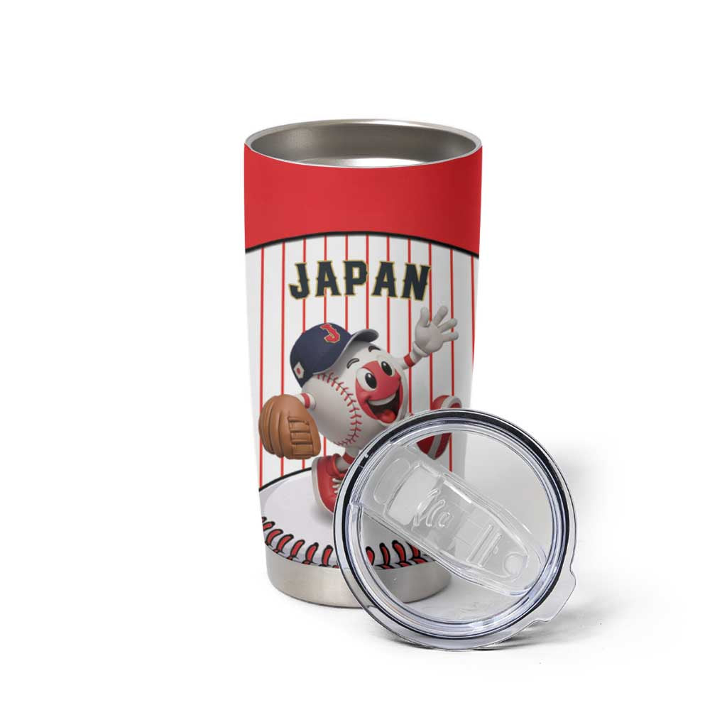 Japan Baseball Custom Tumbler Cup Japanese Flag Mascot Design