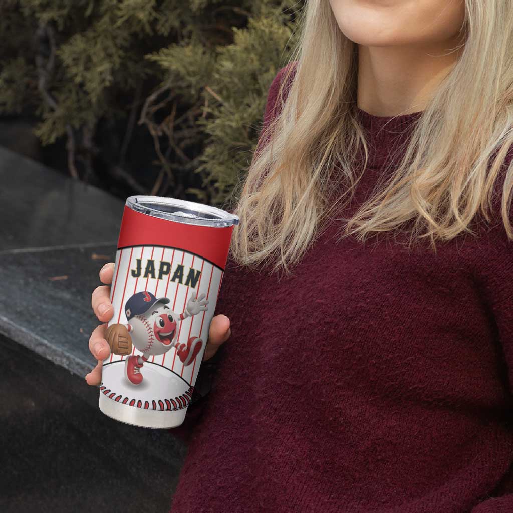 Japan Baseball Custom Tumbler Cup Japanese Flag Mascot Design