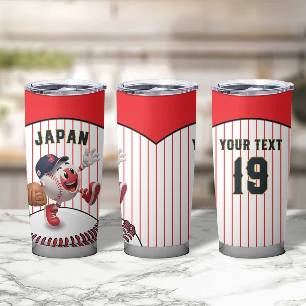 Japan Baseball Custom Tumbler Cup Japanese Flag Mascot Design