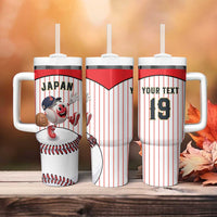 Japan Baseball Custom Tumbler With Handle Japanese Flag Mascot Design