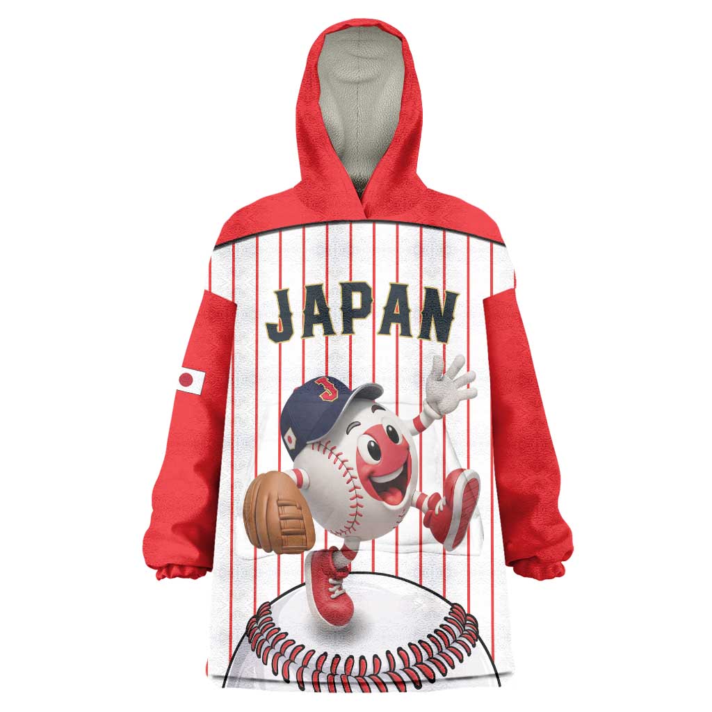 Japan Baseball Custom Wearable Blanket Hoodie Japanese Flag Mascot Design