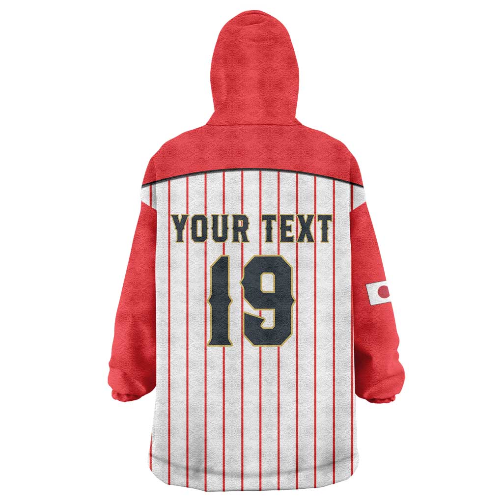 Japan Baseball Custom Wearable Blanket Hoodie Japanese Flag Mascot Design