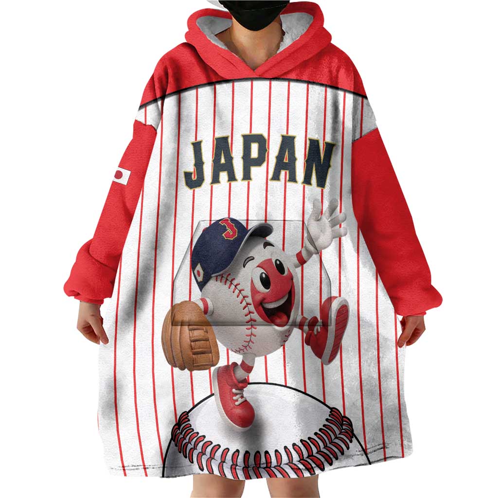 Japan Baseball Custom Wearable Blanket Hoodie Japanese Flag Mascot Design