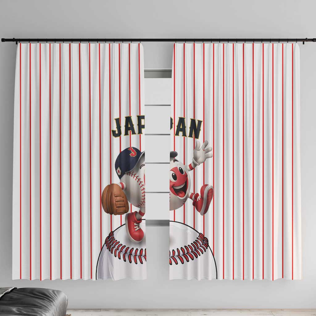 Japan Baseball Window Curtain Japanese Flag Mascot Design