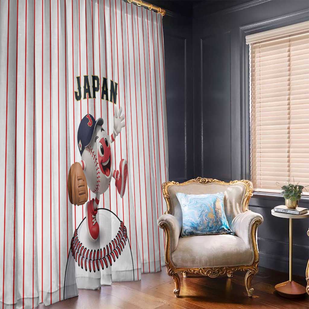 Japan Baseball Window Curtain Japanese Flag Mascot Design