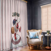 Japan Baseball Window Curtain Japanese Flag Mascot Design