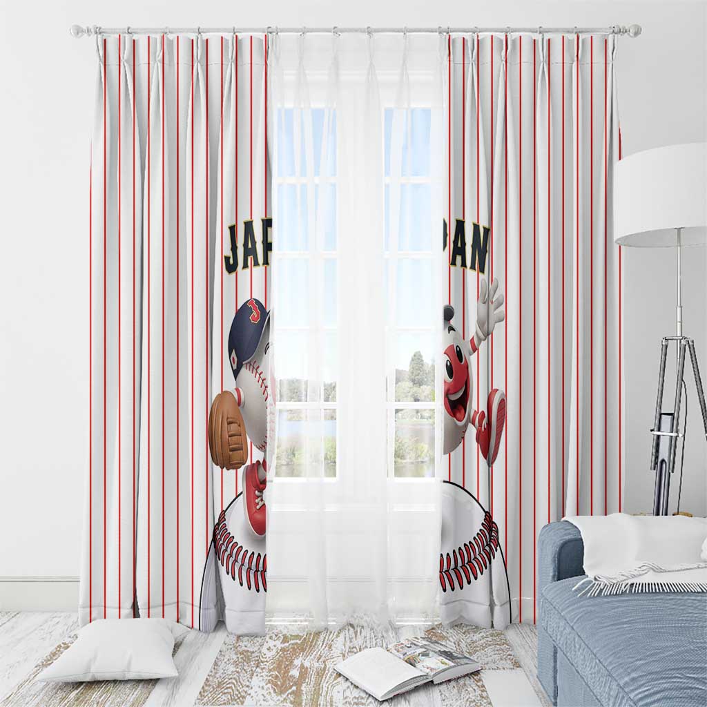 Japan Baseball Window Curtain Japanese Flag Mascot Design