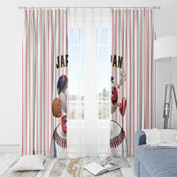 Japan Baseball Window Curtain Japanese Flag Mascot Design