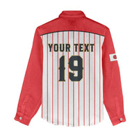 Japan Baseball Custom Women Casual Shirt Japanese Flag Mascot Design