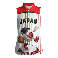Japan Baseball Custom Women Sleeveless Polo Shirt Japanese Flag Mascot Design
