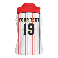 Japan Baseball Custom Women Sleeveless Polo Shirt Japanese Flag Mascot Design
