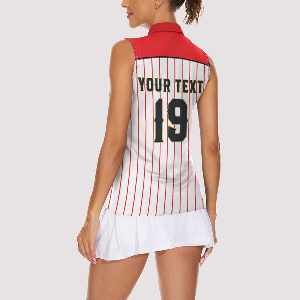 Japan Baseball Custom Women Sleeveless Polo Shirt Japanese Flag Mascot Design