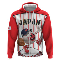 Japan Baseball Custom Zip Hoodie Japanese Flag Mascot Design