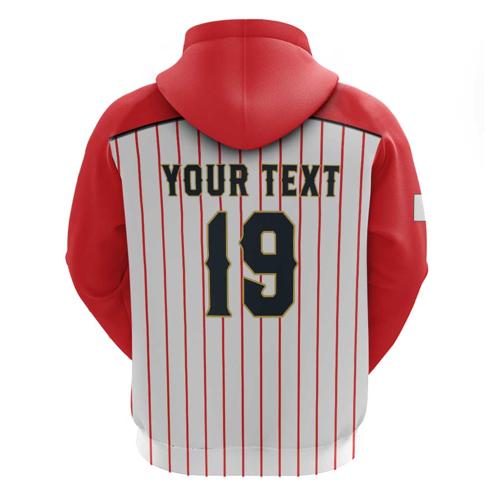 Japan Baseball Custom Zip Hoodie Japanese Flag Mascot Design