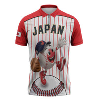 Japan Baseball Custom Zipper Polo Shirt Japanese Flag Mascot Design