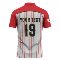 Japan Baseball Custom Zipper Polo Shirt Japanese Flag Mascot Design