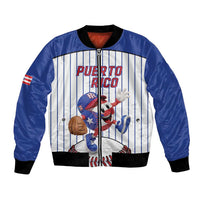 Puerto Rico Baseball Custom Bomber Jacket Puerto Rican Flag Mascot Design