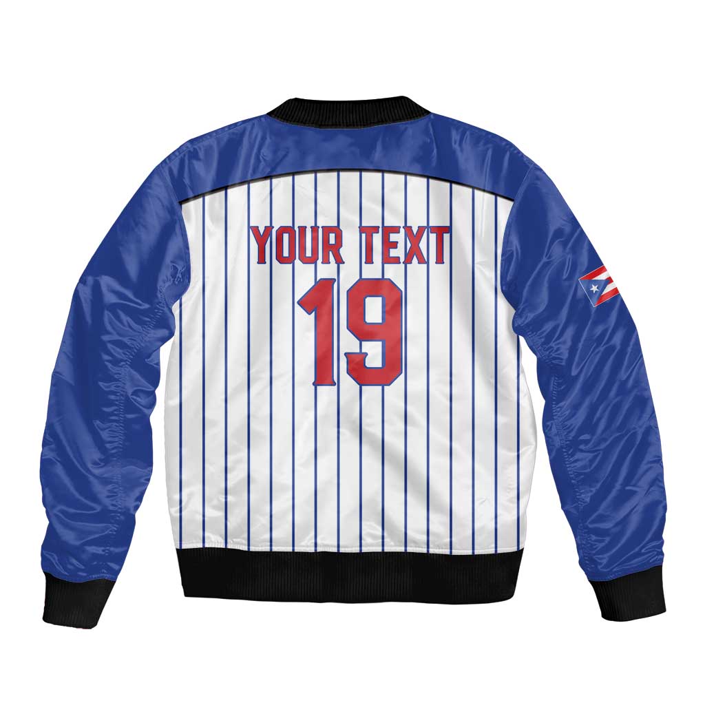 Puerto Rico Baseball Custom Bomber Jacket Puerto Rican Flag Mascot Design