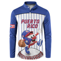 Puerto Rico Baseball Custom Button Sweatshirt Puerto Rican Flag Mascot Design
