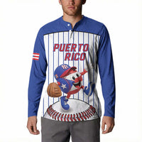 Puerto Rico Baseball Custom Button Sweatshirt Puerto Rican Flag Mascot Design