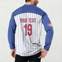 Puerto Rico Baseball Custom Button Sweatshirt Puerto Rican Flag Mascot Design