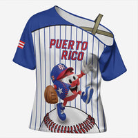 Puerto Rico Baseball Custom Cross Shoulder Shirt Puerto Rican Flag Mascot Design