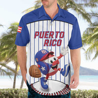 Puerto Rico Baseball Custom Hawaiian Shirt Puerto Rican Flag Mascot Design