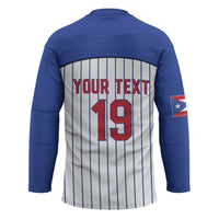 Puerto Rico Baseball Custom Hockey Jersey Puerto Rican Flag Mascot Design