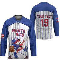 Puerto Rico Baseball Custom Hockey Jersey Puerto Rican Flag Mascot Design