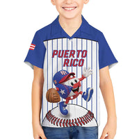 Puerto Rico Baseball Custom Kid Hawaiian Shirt Puerto Rican Flag Mascot Design