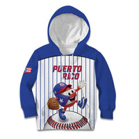 Puerto Rico Baseball Custom Kid Hoodie Puerto Rican Flag Mascot Design