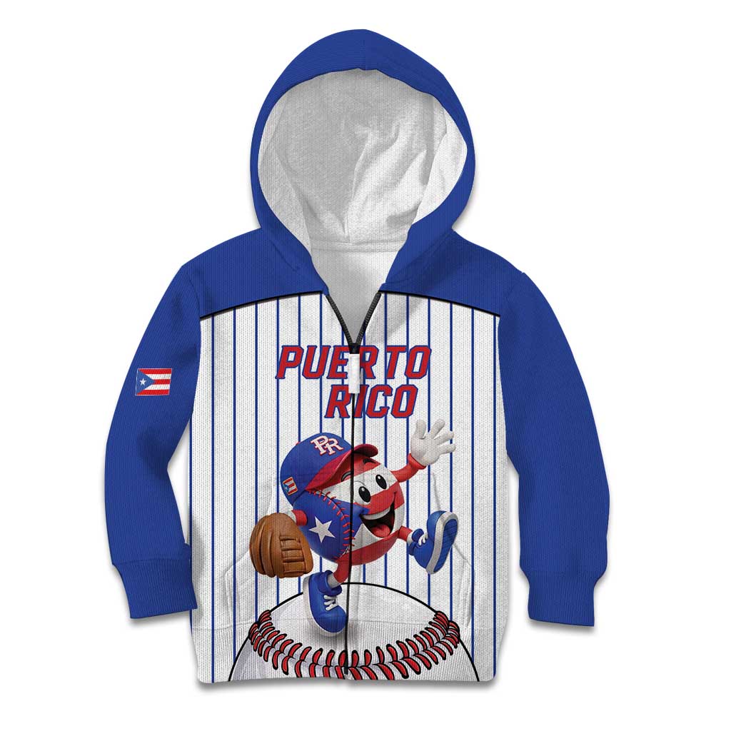 Puerto Rico Baseball Custom Kid Hoodie Puerto Rican Flag Mascot Design