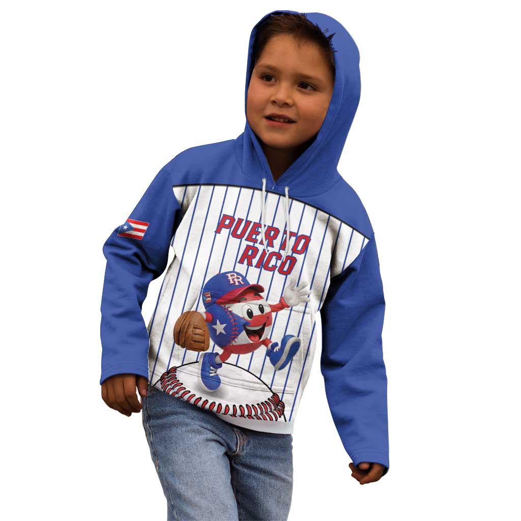 Puerto Rico Baseball Custom Kid Hoodie Puerto Rican Flag Mascot Design