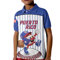 Puerto Rico Baseball Custom Kid Polo Shirt Puerto Rican Flag Mascot Design