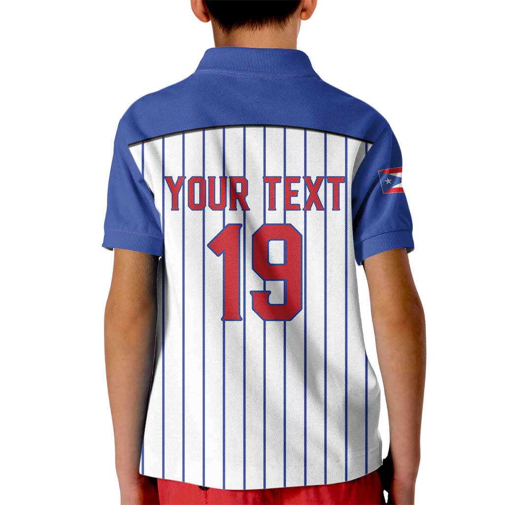 Puerto Rico Baseball Custom Kid Polo Shirt Puerto Rican Flag Mascot Design