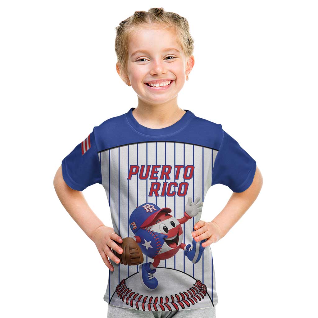 Puerto Rico Baseball Custom Kid T Shirt Puerto Rican Flag Mascot Design