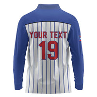 Puerto Rico Baseball Custom Long Sleeve Polo Shirt Puerto Rican Flag Mascot Design